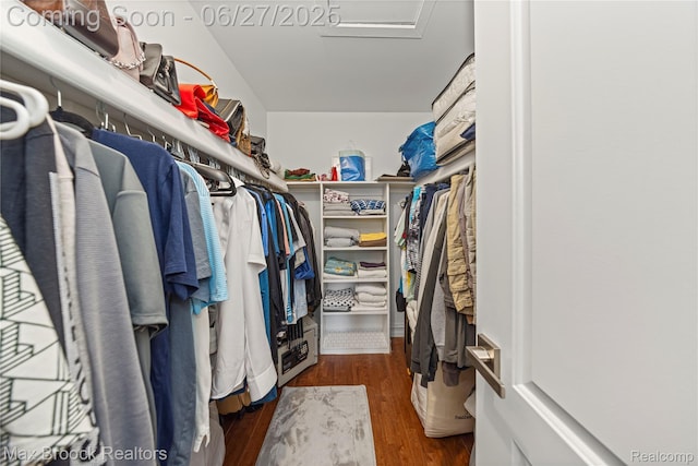 31723 Forest Ln, Warren, MI 48093 - spacious closet featuring wood finished floors and attic access