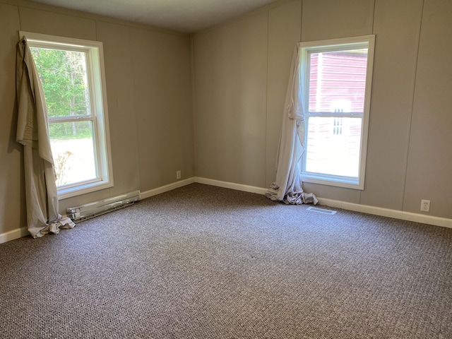 6317 E 76th St, Newaygo, MI 49337 - empty room featuring carpet floors, plenty of natural light, and a decorative wall