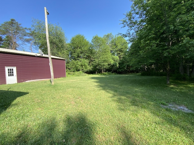 6317 E 76th St, Newaygo, MI 49337 - view of grassy yard with an outdoor structure and an outbuilding