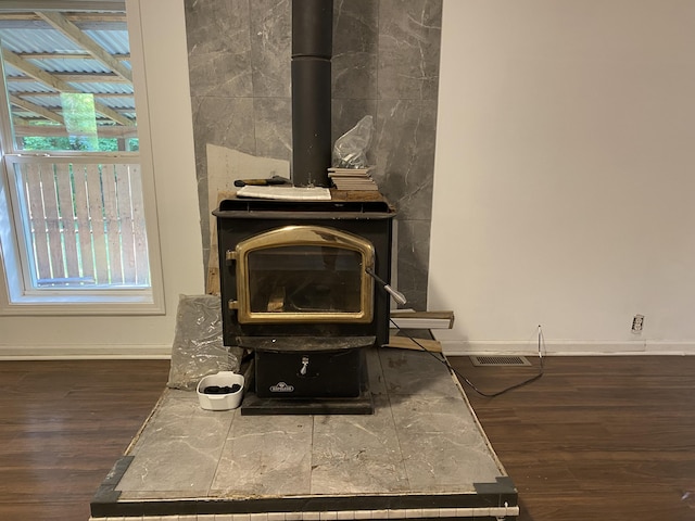 6317 E 76th St, Newaygo, MI 49337 - detailed view of a wood stove and wood finished floors