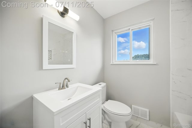 1418 W 13 Mile Rd, Royal Oak, MI 48073 - full bathroom featuring marble finish floors, vanity, a bathtub, and a shower