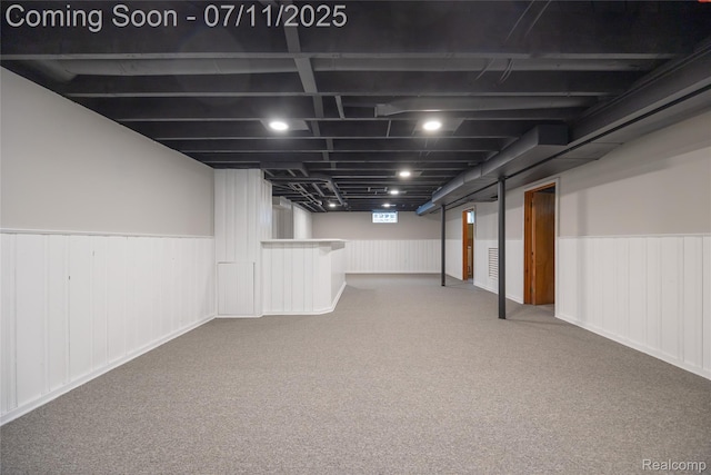 1418 W 13 Mile Rd, Royal Oak, MI 48073 - finished below grade area with wainscoting and carpet