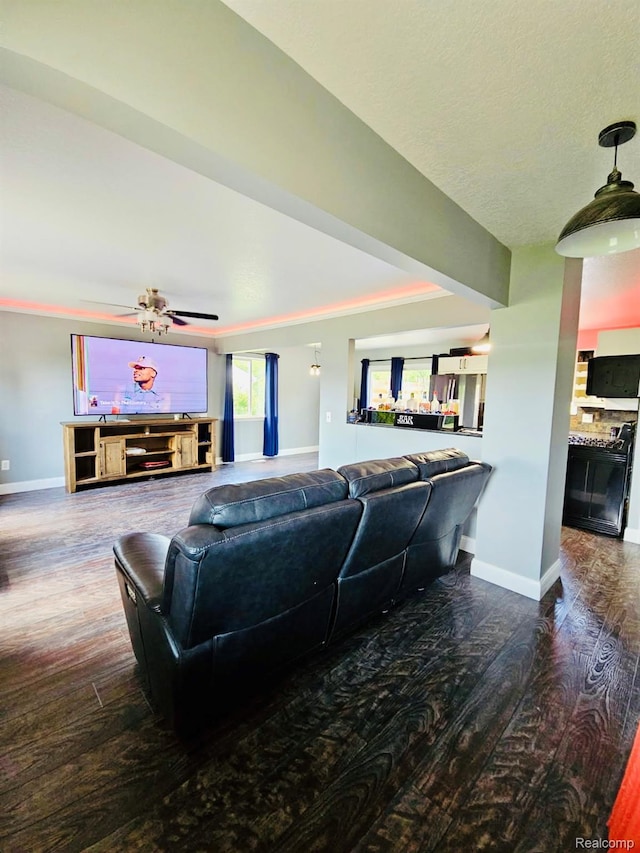 4383 Eagle Ln, Burton, MI 48519 - living room featuring wood finished floors and ceiling fan