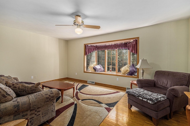 4650 Rollridge Ave, Kalamazoo, MI 49004 - living room featuring hardwood / wood-style floors and ceiling fan