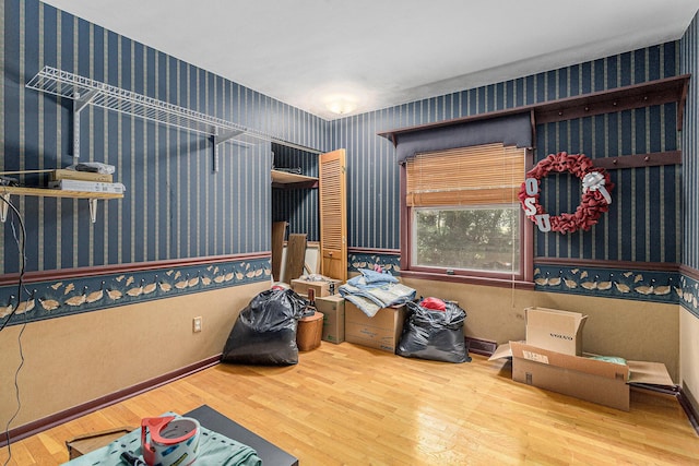 4650 Rollridge Ave, Kalamazoo, MI 49004 - misc room featuring wallpapered walls and wood finished floors