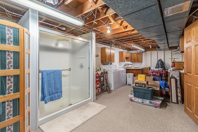 4650 Rollridge Ave, Kalamazoo, MI 49004 - unfinished basement featuring independent washer and dryer and carpet