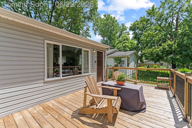 4860 Lindholm Dr, White Lake, MI 48383 - view of wooden terrace