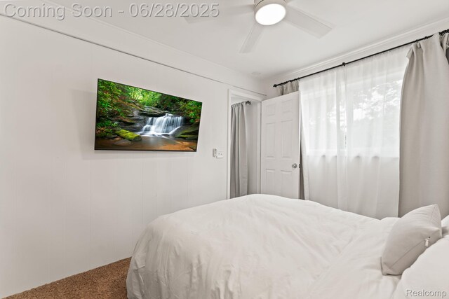 4860 Lindholm Dr, White Lake, MI 48383 - carpeted bedroom featuring a ceiling fan