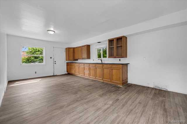 19966 Lindsay St, Detroit, MI 48235 - kitchen featuring light wood-type flooring and brown cabinets