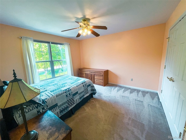 5580 Birch Ln, Davisburg, MI 48350 - carpeted bedroom featuring baseboards and ceiling fan