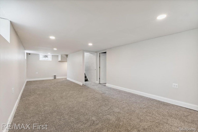 24360 Grove Ave, Eastpointe, MI 48021 - basement with recessed lighting and carpet flooring