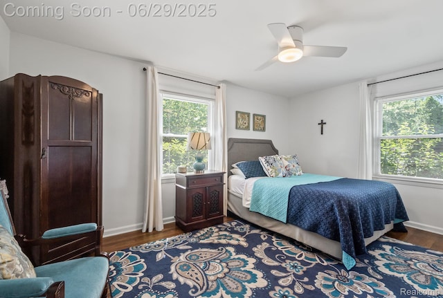 187 Gateway Dr, Waterford, MI 48328 - bedroom with dark wood finished floors and a ceiling fan