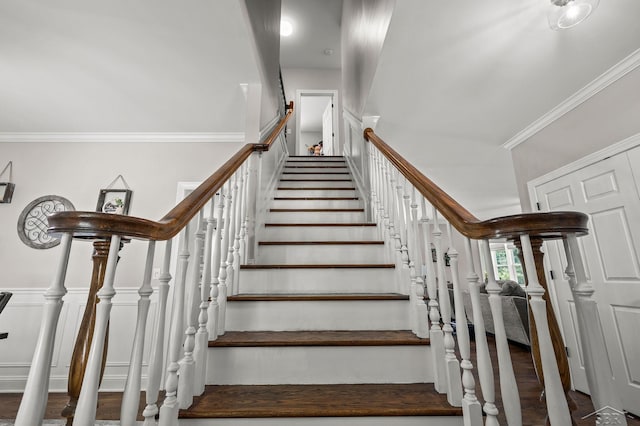 12449 Northway Pkwy, Freeland, MI 48623 - stairs featuring crown molding