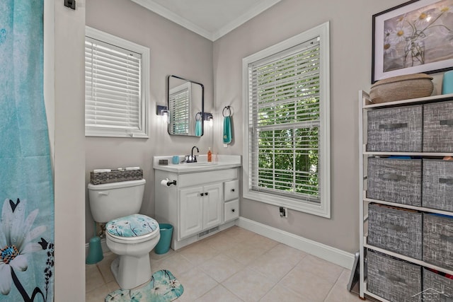 12449 Northway Pkwy, Freeland, MI 48623 - full bath with vanity, crown molding, and tile patterned flooring