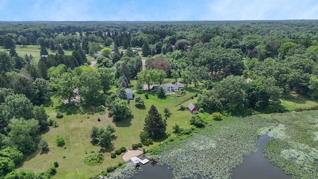 26794 Dutch Settlement St, Dowagiac, MI 49047 - aerial view of property and surrounding area featuring a large body of water and a heavily wooded area