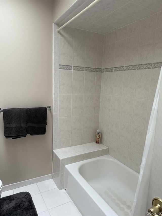 35851 Ireneus Dr, New Baltimore, MI 48047 - full bath with tile patterned flooring and shower / bathtub combination with curtain
