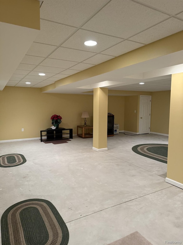 35851 Ireneus Dr, New Baltimore, MI 48047 - finished below grade area featuring recessed lighting and a paneled ceiling