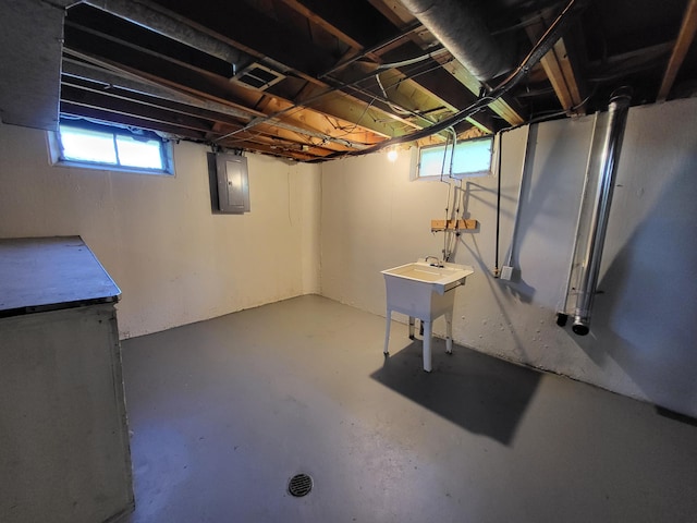 6163 Glenis St, Taylor, MI 48180 - below grade area with electric panel and a sink