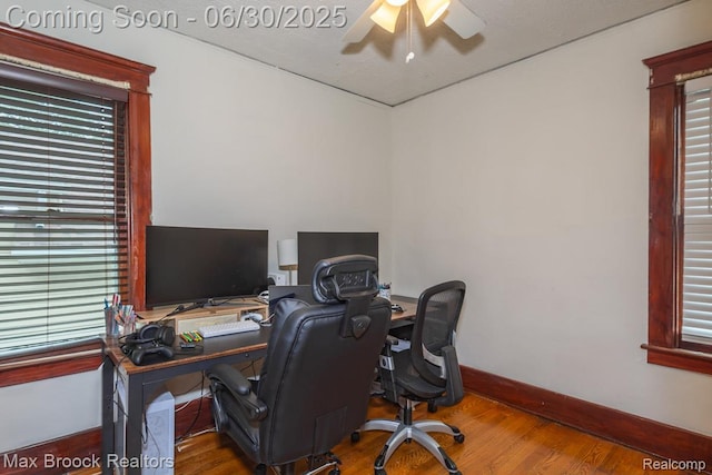464 E Cambourne St, Ferndale, MI 48220 - office featuring wood finished floors and ceiling fan