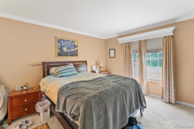 2255 Crystal Crossing Dr, Howell, MI 48843 - bedroom featuring ornamental molding and light carpet