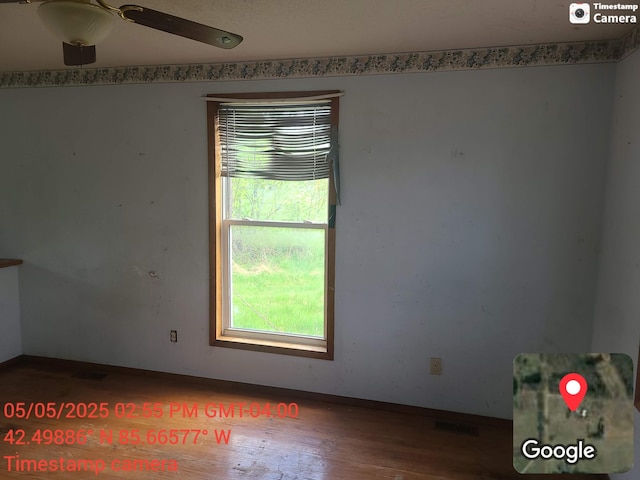 1075 12th St, Martin, MI 49070 - empty room featuring a ceiling fan and wood finished floors