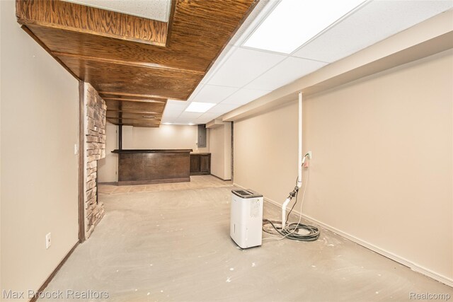6730 Halyard Rd, Bloomfield Hills, MI 48301 - finished basement featuring a bar and baseboards