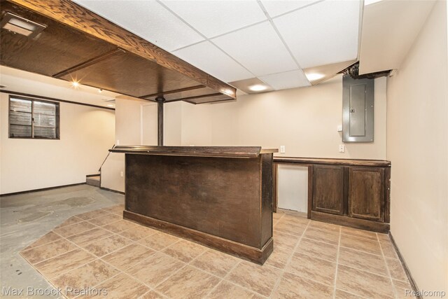 6730 Halyard Rd, Bloomfield Hills, MI 48301 - indoor dry bar featuring electric panel and a paneled ceiling