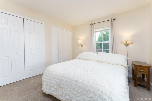 405 Garden Ln, Fowlerville, MI 48836 - bedroom featuring light carpet and multiple closets