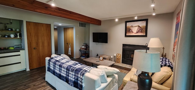 3400 Lakeside Dr S Unit 17, Petoskey, MI 49770 - living room with track lighting and dark wood-style flooring