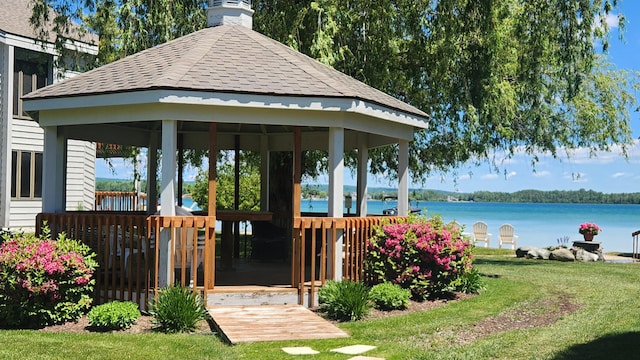 3400 Lakeside Dr S Unit 17, Petoskey, MI 49770 - view of home's community with a gazebo, a water view, and a lawn