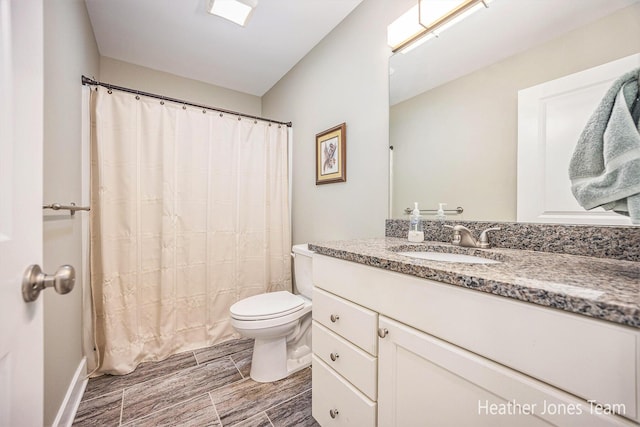 8035 Jericho Ave NE, Rockford, MI 49341 - full bathroom featuring vanity, wood finish floors, and a shower with shower curtain