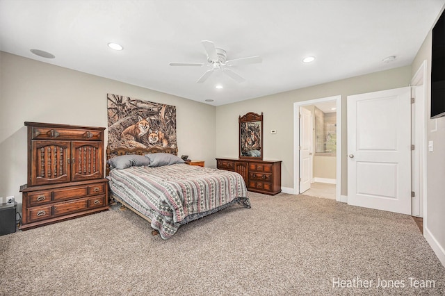 8035 Jericho Ave NE, Rockford, MI 49341 - carpeted bedroom with recessed lighting and a ceiling fan