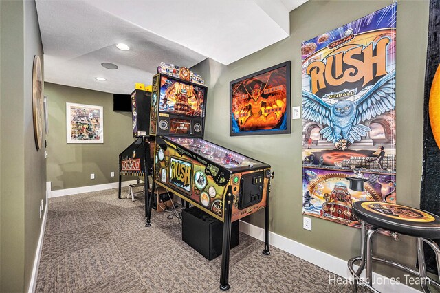 8035 Jericho Ave NE, Rockford, MI 49341 - recreation room featuring recessed lighting and carpet floors