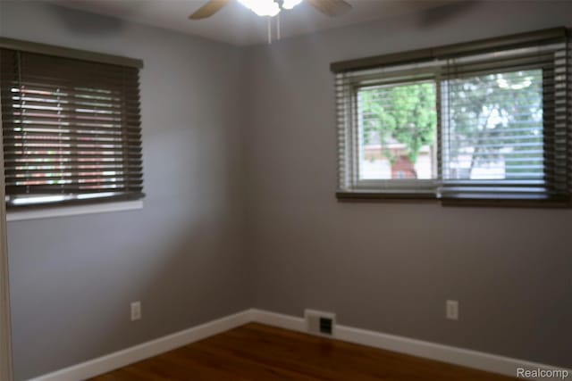 28242 Aline Dr, Warren, MI 48093 - spare room featuring a ceiling fan and wood finished floors