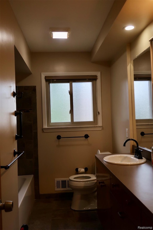 28242 Aline Dr, Warren, MI 48093 - full bathroom with vanity, tile patterned floors, and bathing tub / shower combination