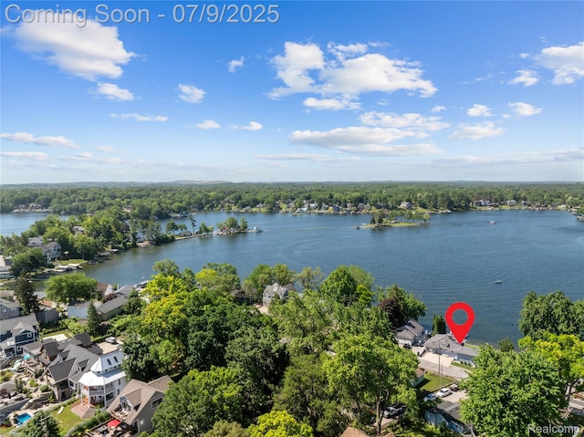 108 Highland Ave, Lake Orion, MI 48362 - aerial view of a large body of water and a forest