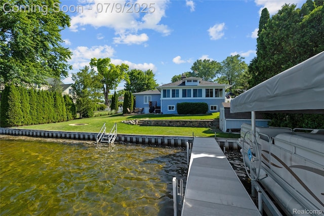 108 Highland Ave, Lake Orion, MI 48362 - dock with a water view and a yard