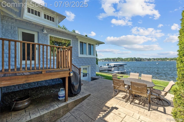 108 Highland Ave, Lake Orion, MI 48362 - view of patio with outdoor dining space and a deck with water view