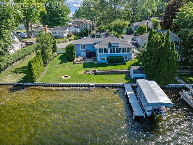 108 Highland Ave, Lake Orion, MI 48362 - aerial view of property and surrounding area with a nearby body of water and a tree filled landscape