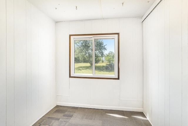 10295 S Osborn Ave, Fremont, MI 49412 - empty room featuring dark colored carpet and wood walls