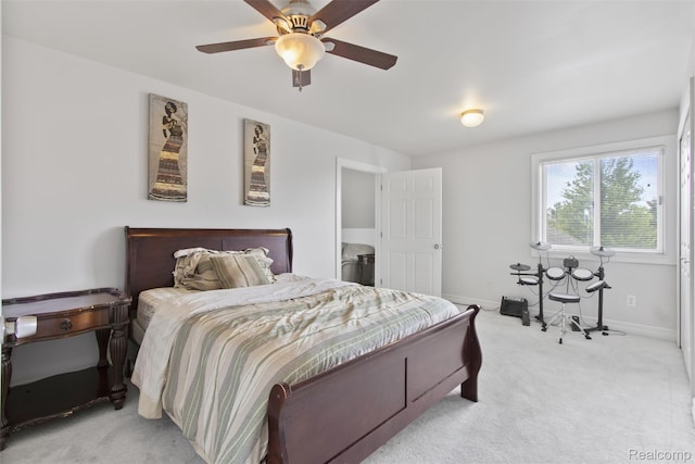 7759 W Branch Ct, Ypsilanti, MI 48197 - bedroom featuring light colored carpet and ceiling fan