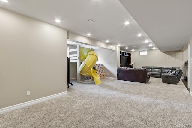 7759 W Branch Ct, Ypsilanti, MI 48197 - living area featuring carpet floors and recessed lighting