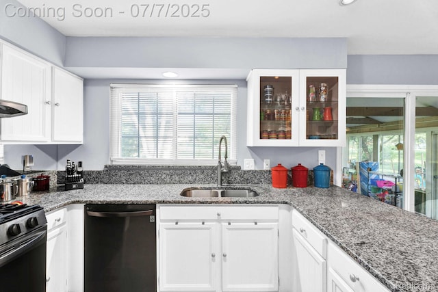6611 Windmill Ln, West Bloomfield, MI 48324 - kitchen with dishwasher, stove, white cabinetry, healthy amount of natural light, and recessed lighting