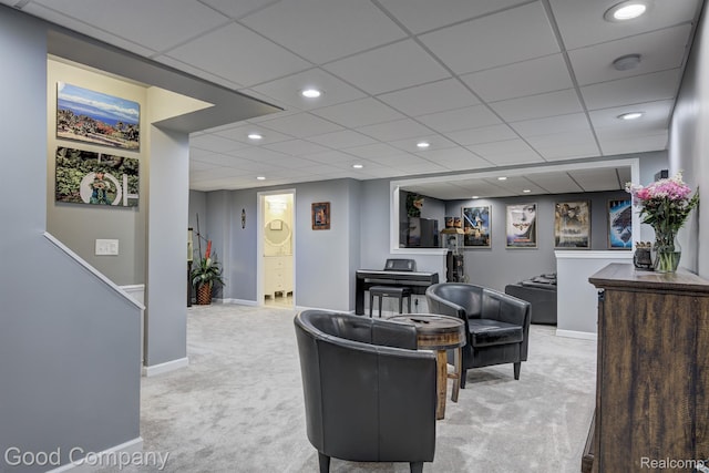 63705 Monticello E, Washington, MI 48095 - living room with light carpet and recessed lighting