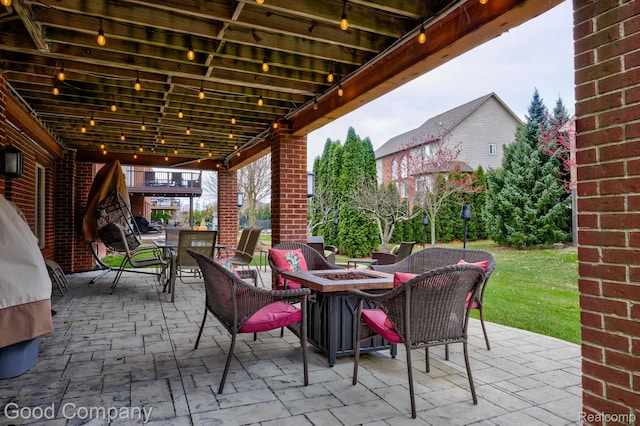 63705 Monticello E, Washington, MI 48095 - view of patio / terrace featuring a fire pit