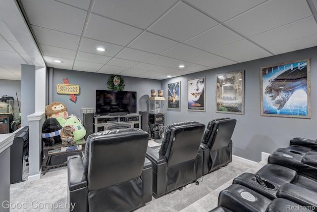 63705 Monticello E, Washington, MI 48095 - carpeted cinema with a paneled ceiling and recessed lighting
