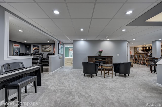 63705 Monticello E, Washington, MI 48095 - carpeted living area with recessed lighting and a community bar