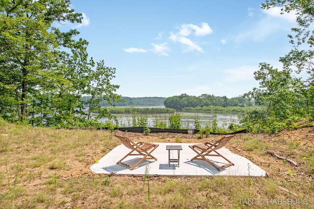 1663 Fairview Dr, Allegan, MI 49010 - view of yard featuring a water view and a patio