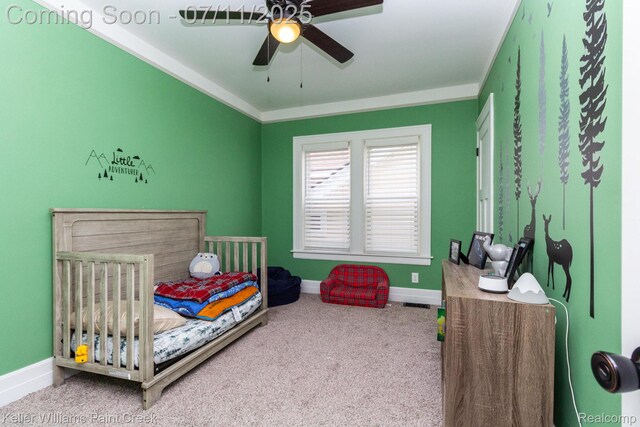 1424 Lakepointe St, Detroit, MI 48230 - bedroom featuring carpet floors and ceiling fan