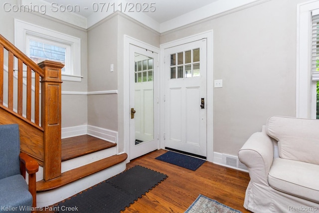 1424 Lakepointe St, Detroit, MI 48230 - entrance foyer with stairs and wood finished floors